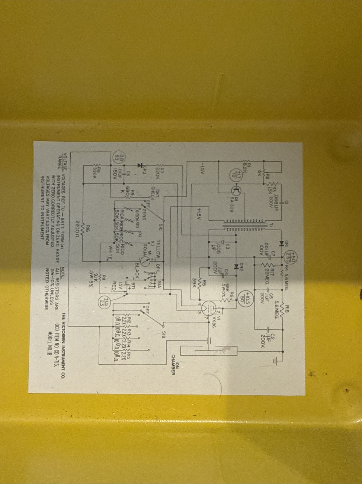 VTG Victoreen CDV-715 Model 1A Geiger Counter Civil Defense ~ Cold War /untested
