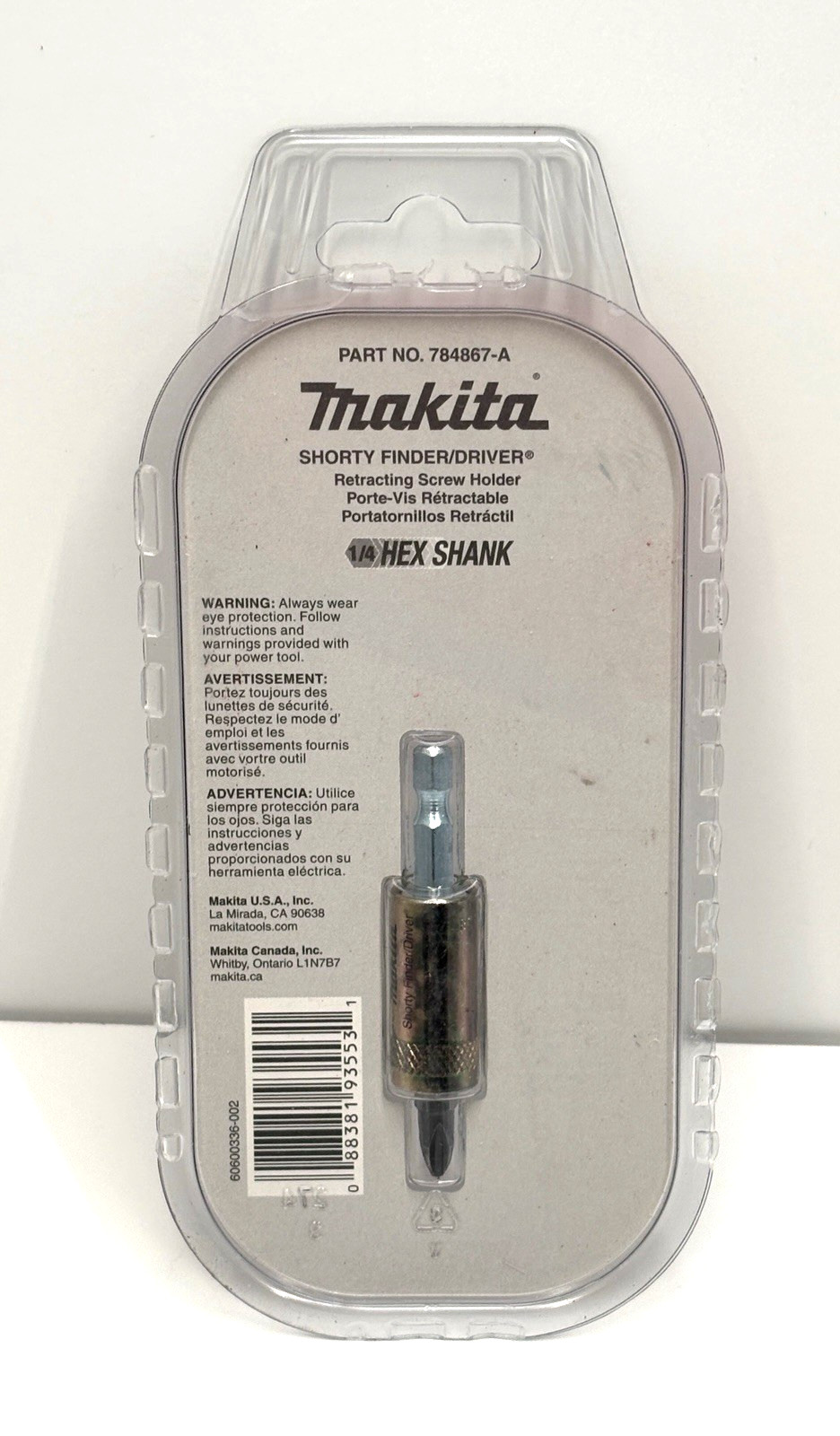 Makita Shorty Finder/Driver Retraction Screw Holder 784867-A