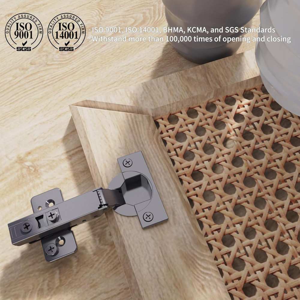 50 Pack Soft Close Concealed Hinges, 105° Open, Black Titanium Finish