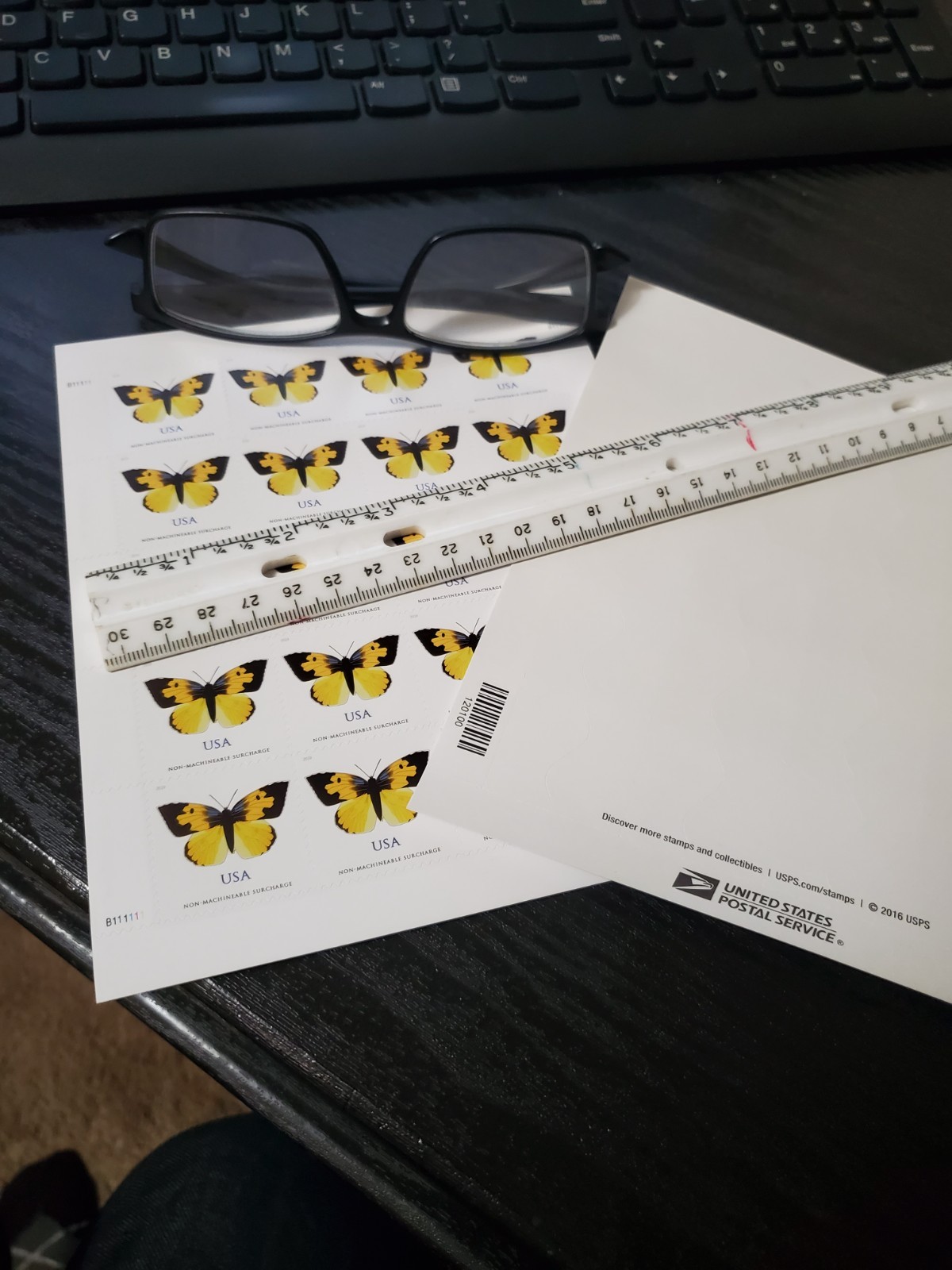 USPS Postage Stamps Sheet of 20 Non Machinable Butterfly California Dogface