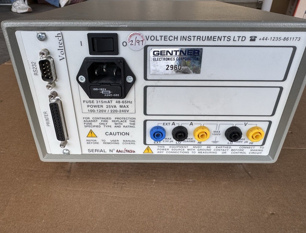 Voltech PM100 Single Phase Power Analyzer Power test only””