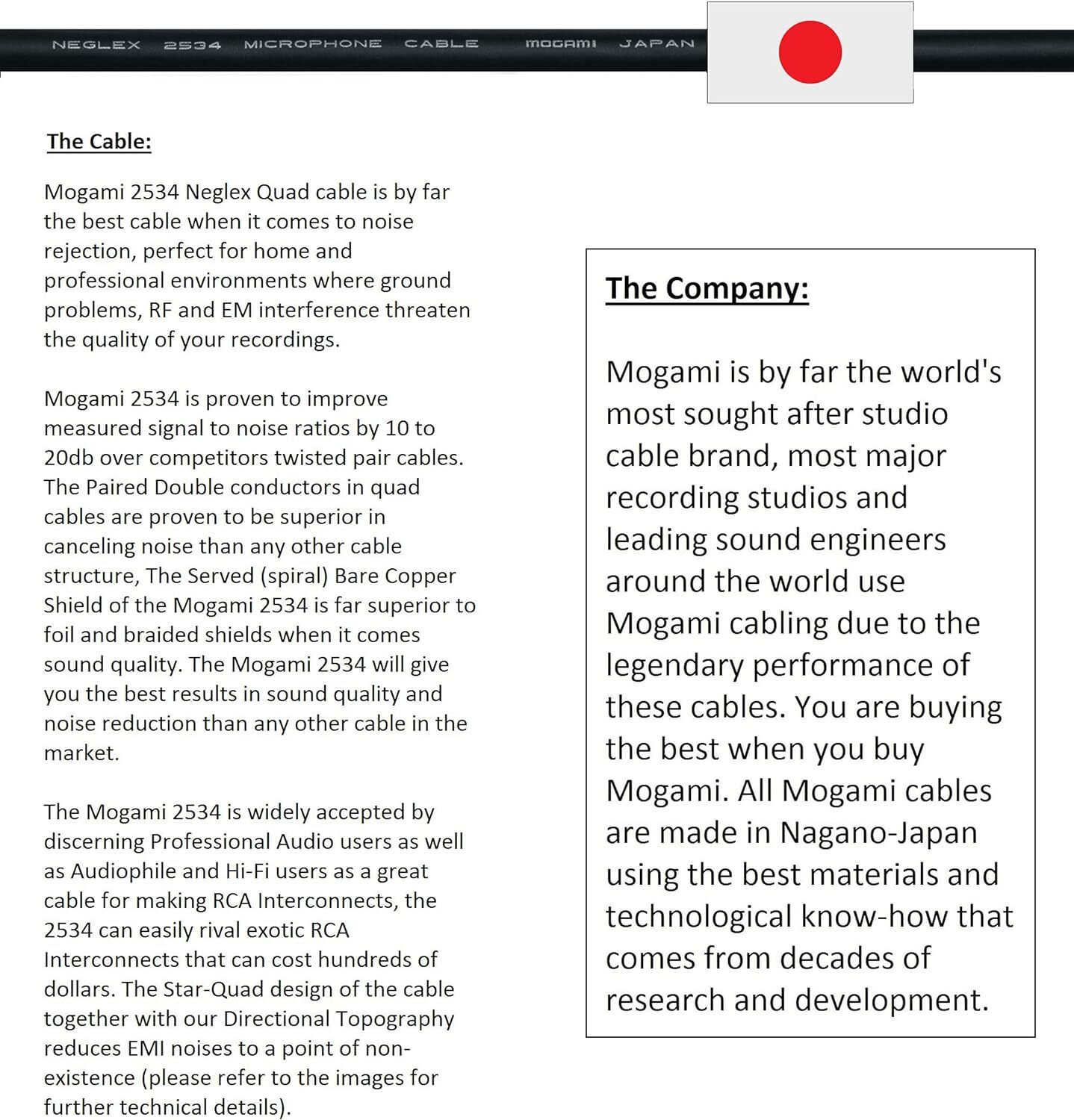 x'FT Mogami 2534 Neutrik Gold XLR-M male to XLR-F Female balance Star Quad Cable