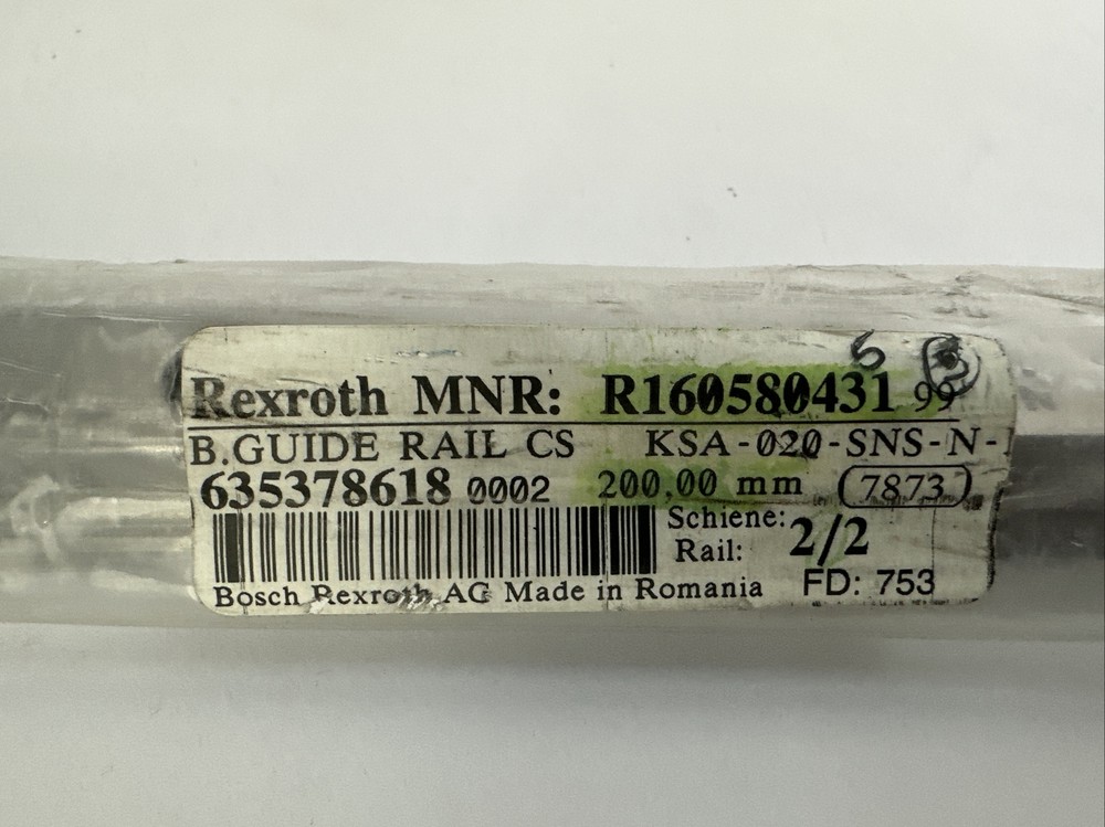 REXROTH R160580431 LINEAR GUIDE RAIL 200,00mm