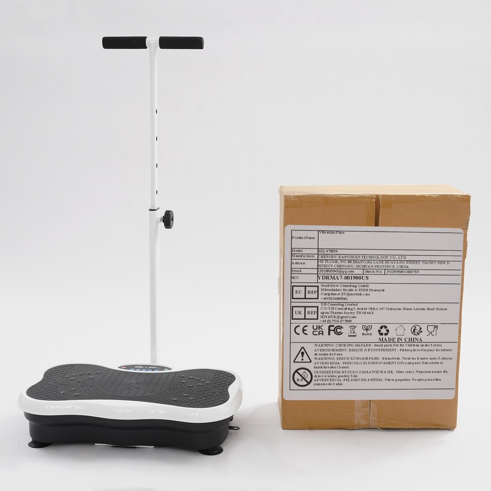 Vibration Plate Exercise Machine with Adjustable Handle and Remote Control