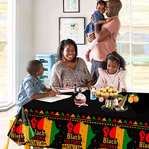 3 Pack Black History Month Tablecloths Plastic Disposable Rectangular