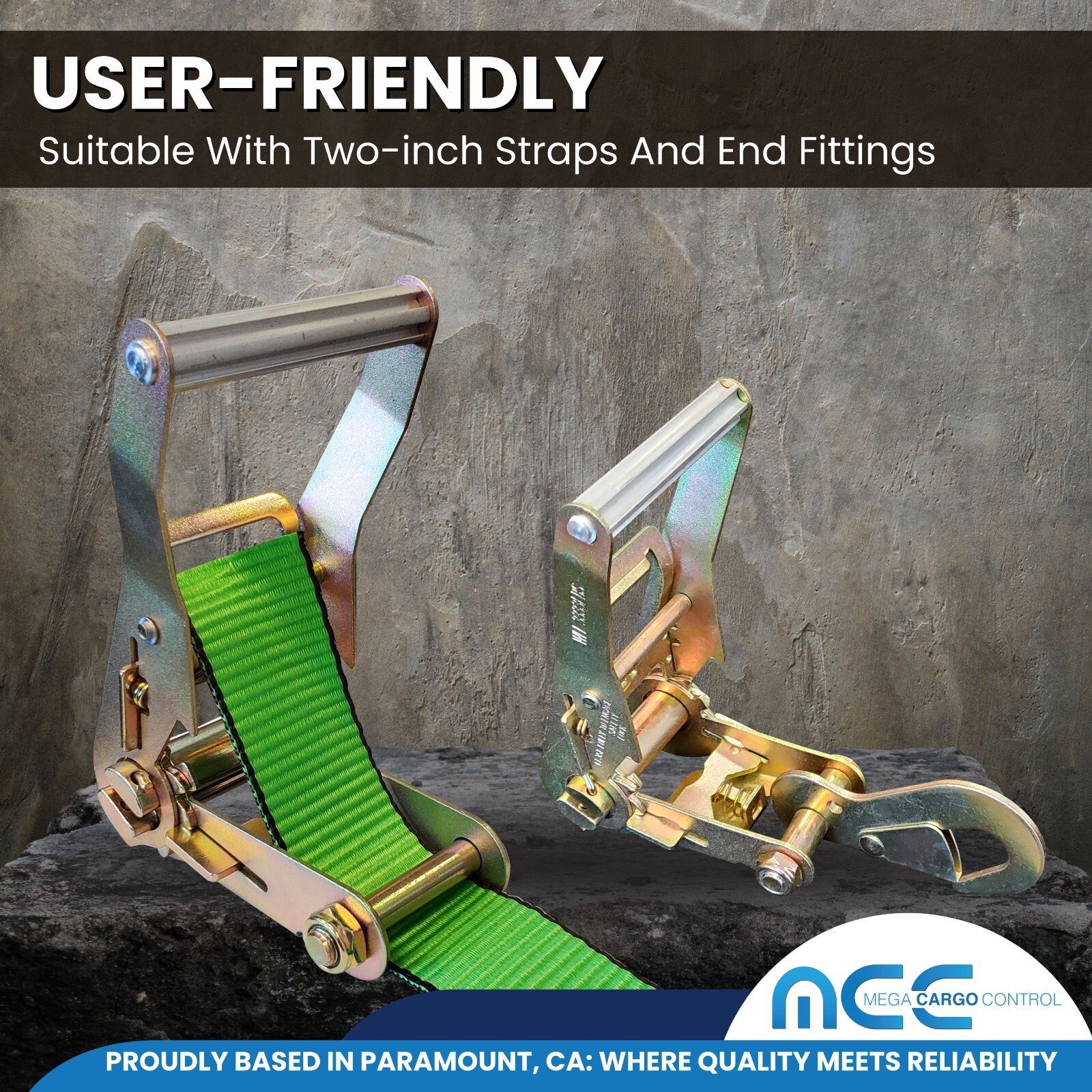 4 Pack 2" Ratchet Buckle for Tie-Down Straps Flatbed Truck Tow Truck Trailer