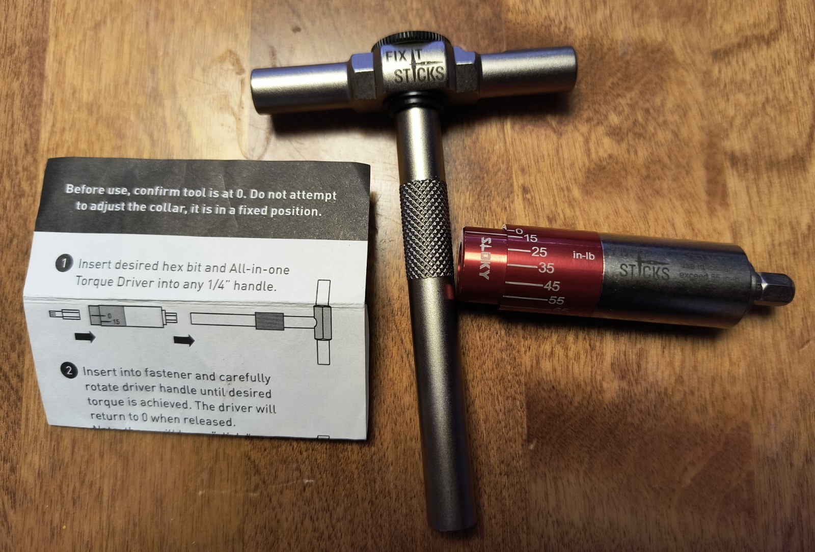 FIX IT STICKS All-in-One Torque Driver 15-65 in-lb + Ratcheting T-Way Wrench NEW