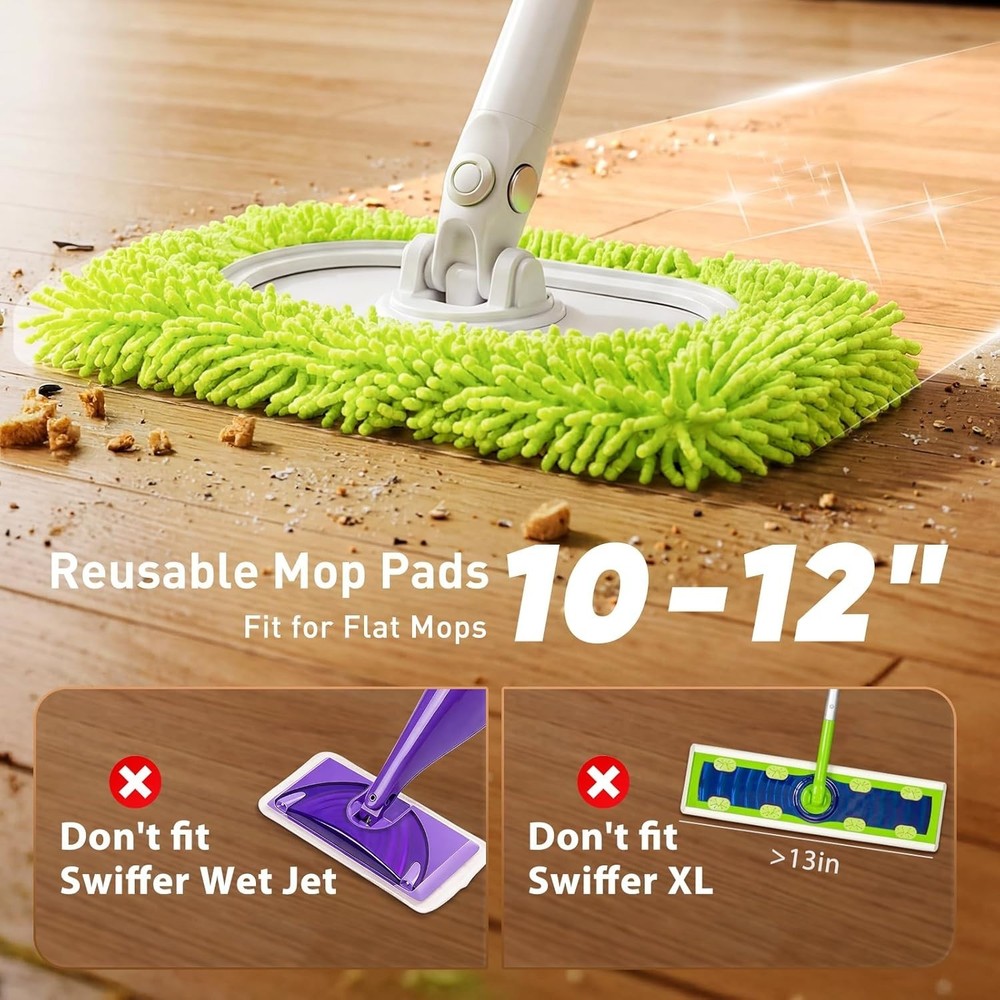 6 Pack Microfiber Mop Refills - Washable & Compatible with Standard Mops