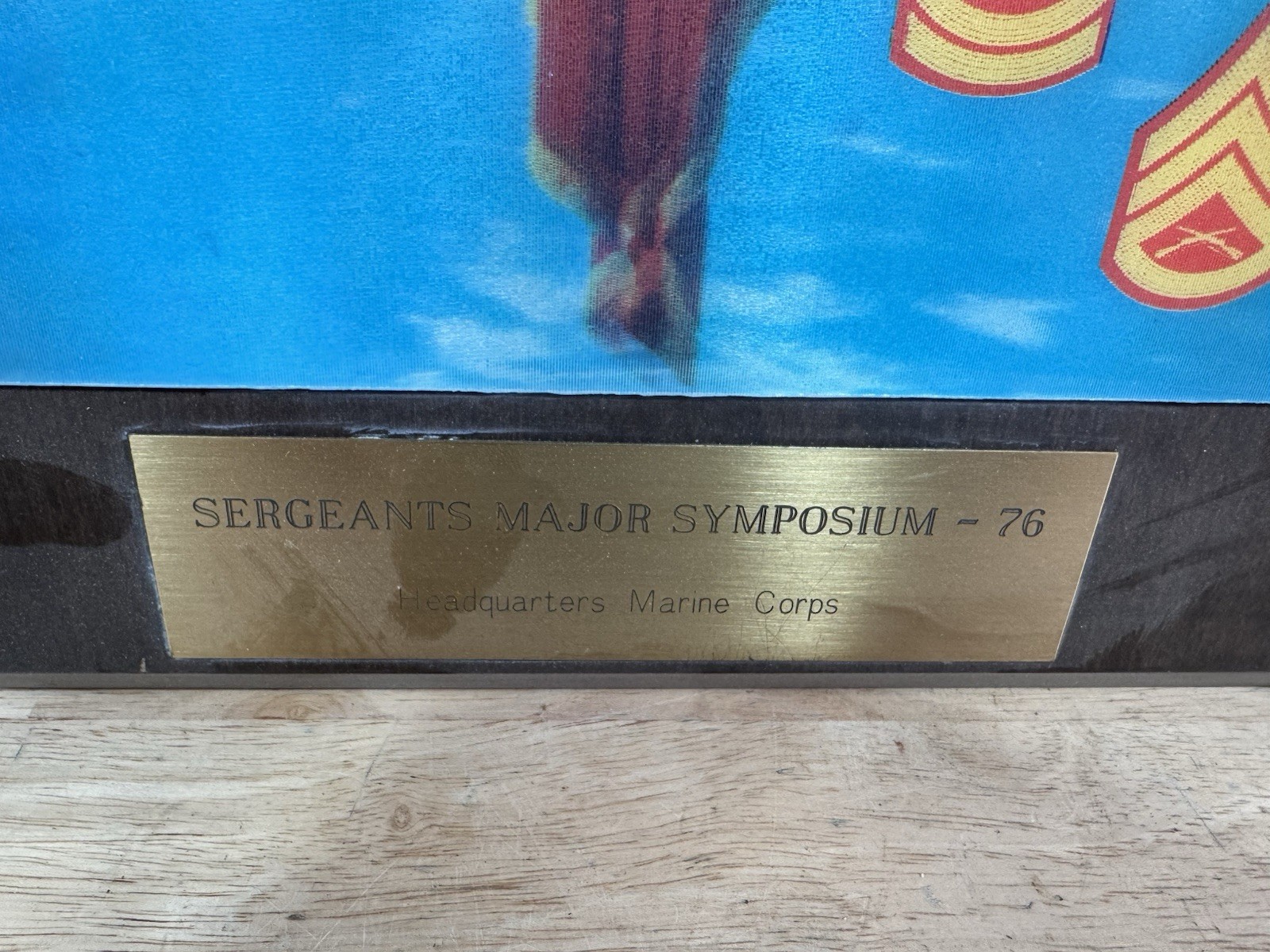 Vintage Sergeants Major Symposium-76 Headquarters Marine Corps Plaque Sign