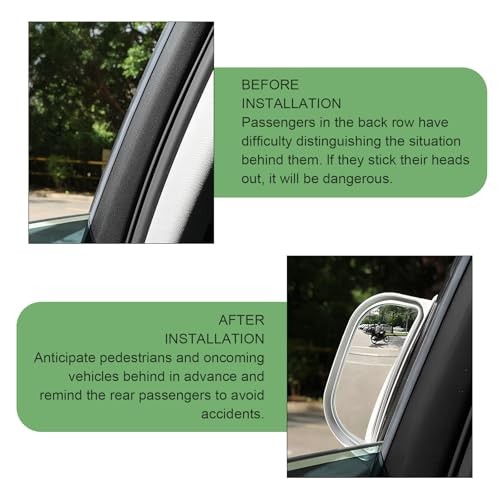 Back Passenger Blind Spot Mirrors, Adjustable Wide Angle Side View 2 PCS White