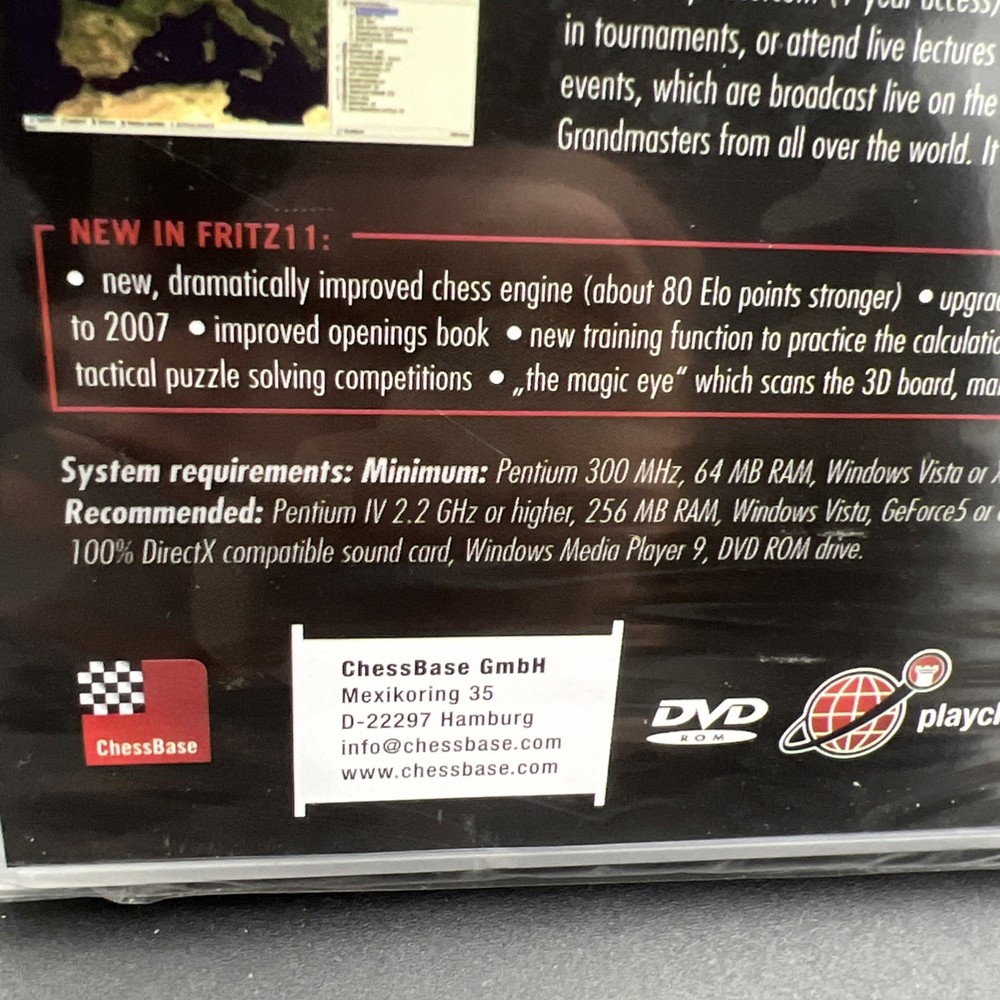 chess Fritz 11 chessbase Computer world Champion DVD software program Sealed