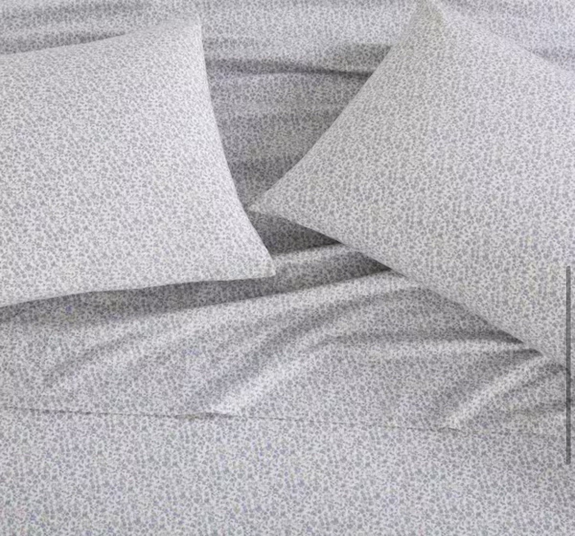 Laura Ashley 4-Piece Cotton Percale King Sheet Set (EMOGENE T200 HTR KG SHEET SE
