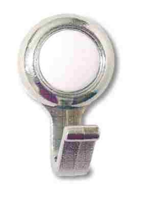 Coat Hook Chrome with White Ceramic Center