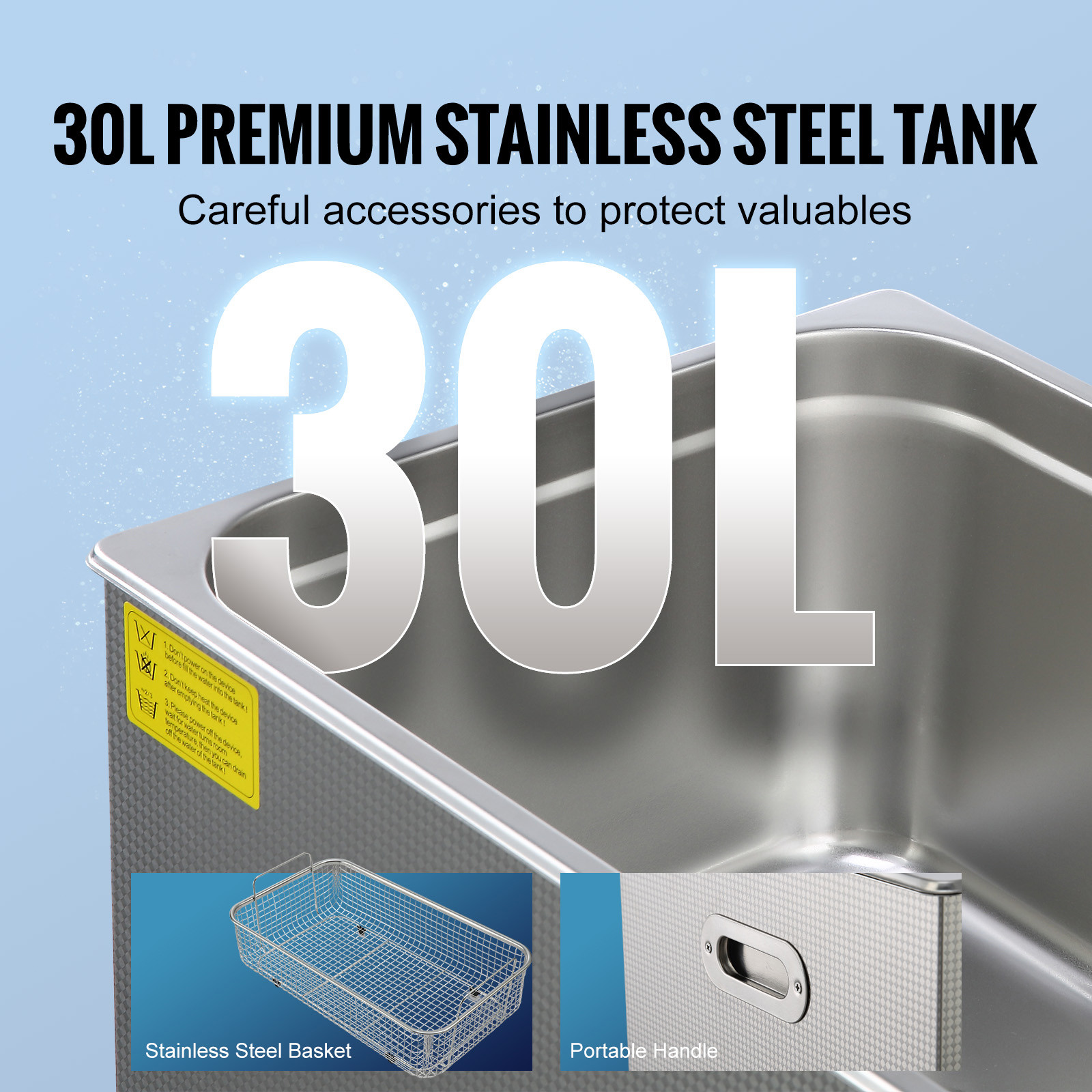 30L Ultrasonic Cleaner Timer Heating Machine Digital Industrial Sonic Cleaner