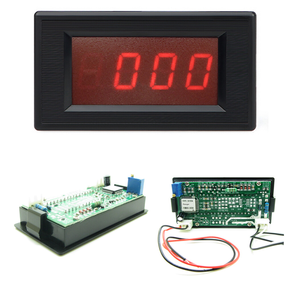 AC AMP Volt Meter Red LED Digit Voltage Voltmeter Current Ammeter Panel Snap-in