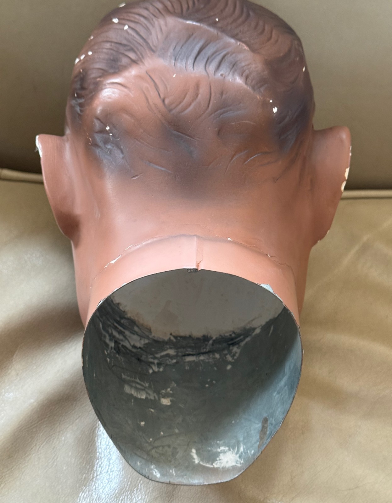 Very Vintage Male Mannequin Head / Silvestri Hollywood / Plaster Head & Tin Neck