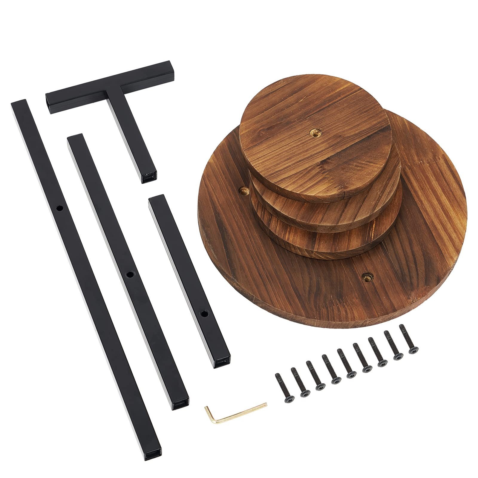 3 Tier Plant Stand, Tall Metal Wood Shelf Holder for Indoor, Outdoor Display ...