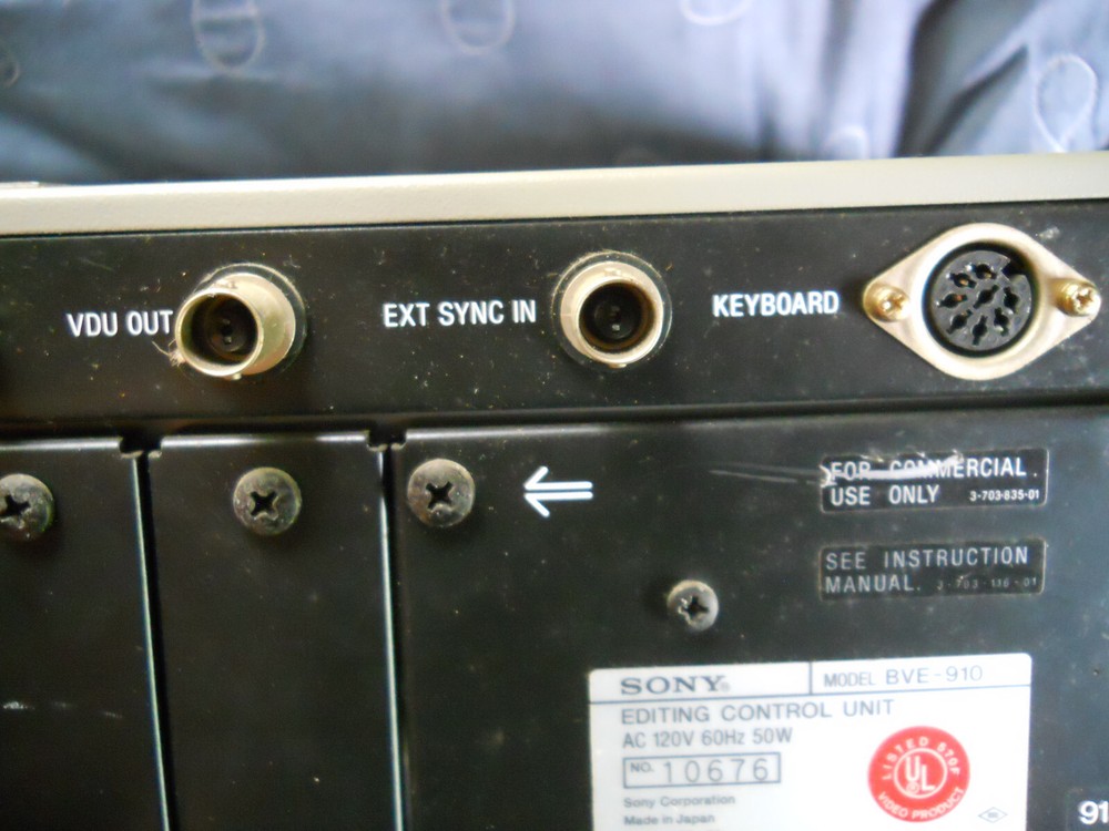 Sony BVE-910 Editing Control Unit Switcher Box Mainframe TURNS ON, UNTESTED