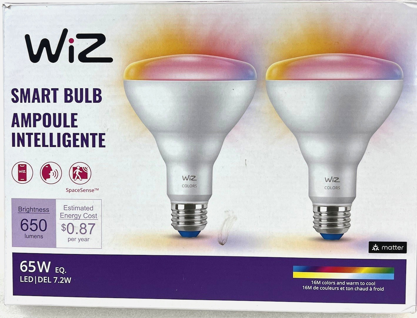 WiZ Connected 65W BR30 LED Smart Light Bulbs (2-pack) -FREE S/H
