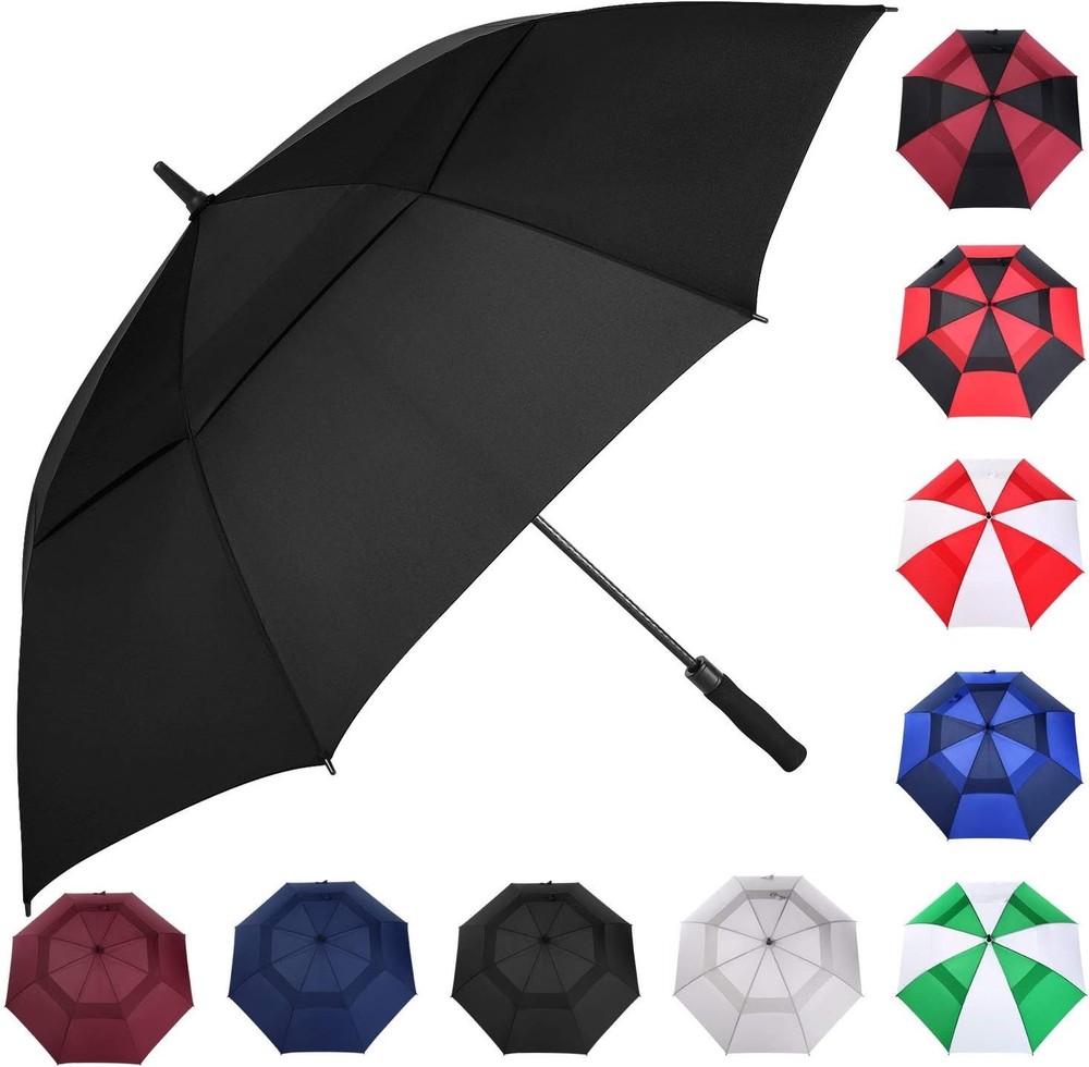 68 Inch Windproof Golf Umbrella - Double Canopy Automatic Open & Waterproof