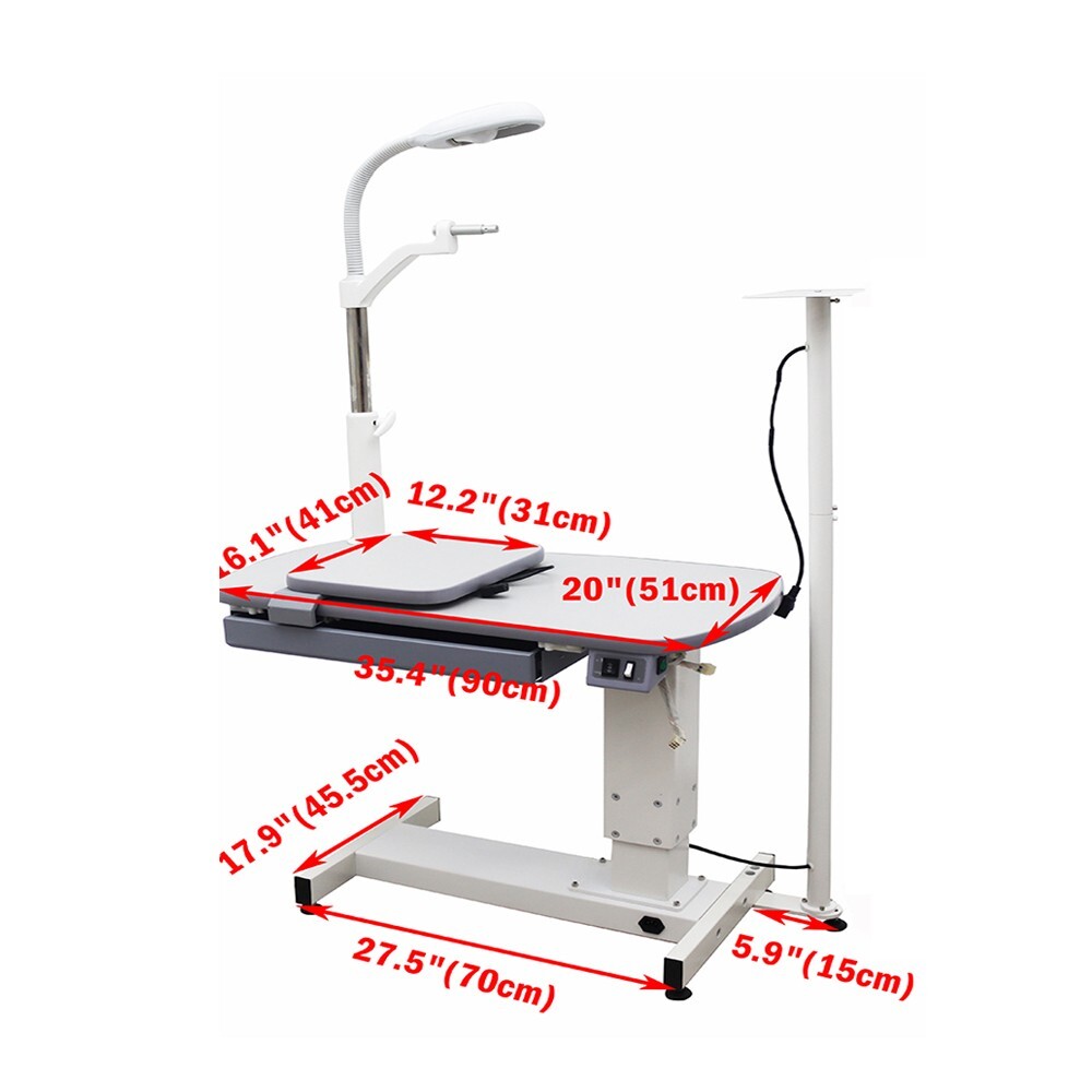 Auto Optometry Ophthalmic Eyeglass Test Table 110V Adjustable w/Vertical Pole