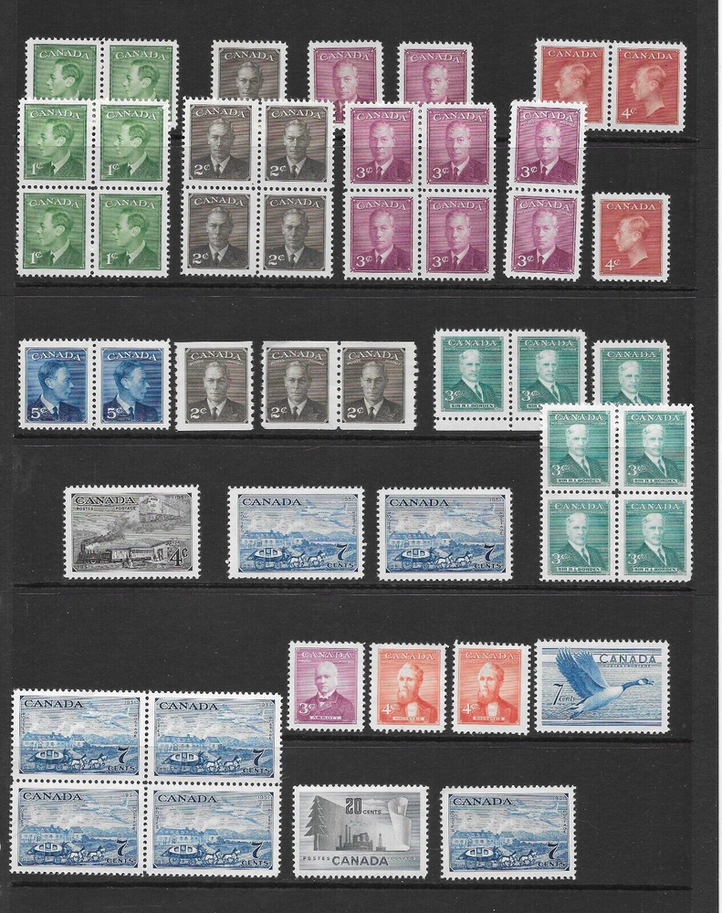 CANADA VARIOUS MINT ISSUES 1949 to 1952