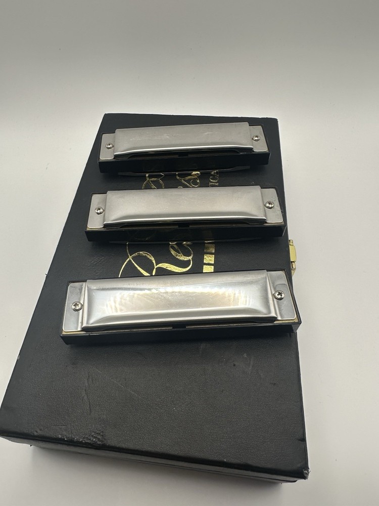 3 Reckless Harmonics With Case Keys E-A-G (3 Harmonicas)