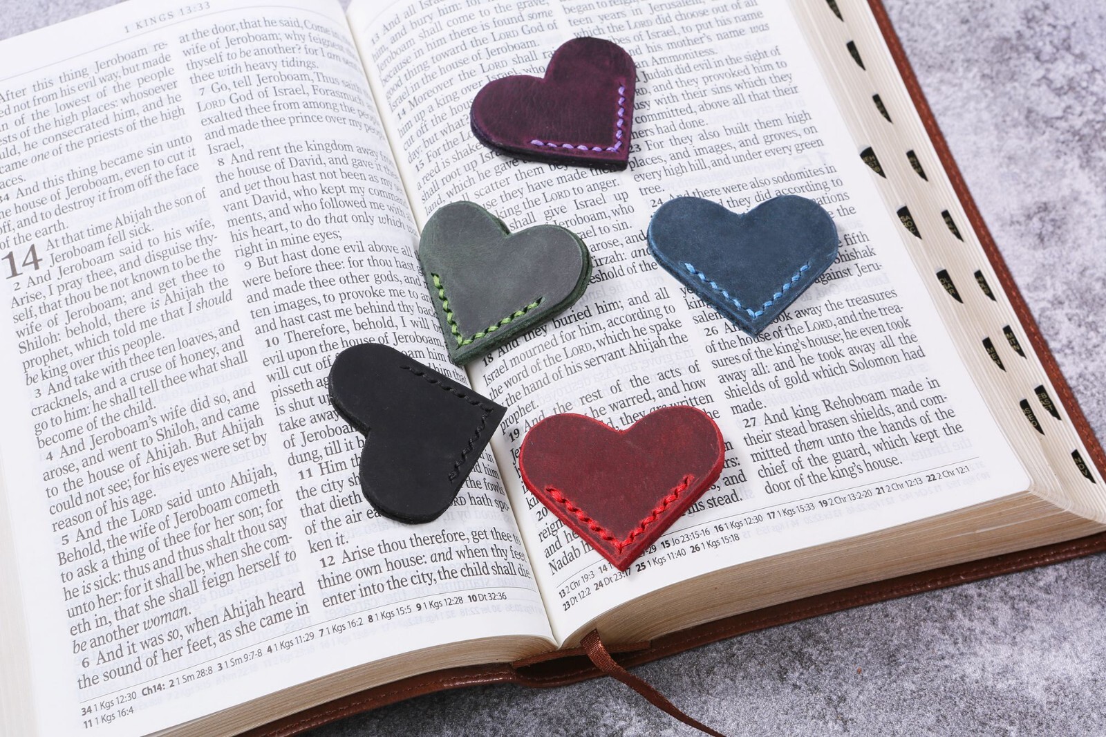 2 PCS Personalized leather bookmark book mark , geniune leather custom bookmark