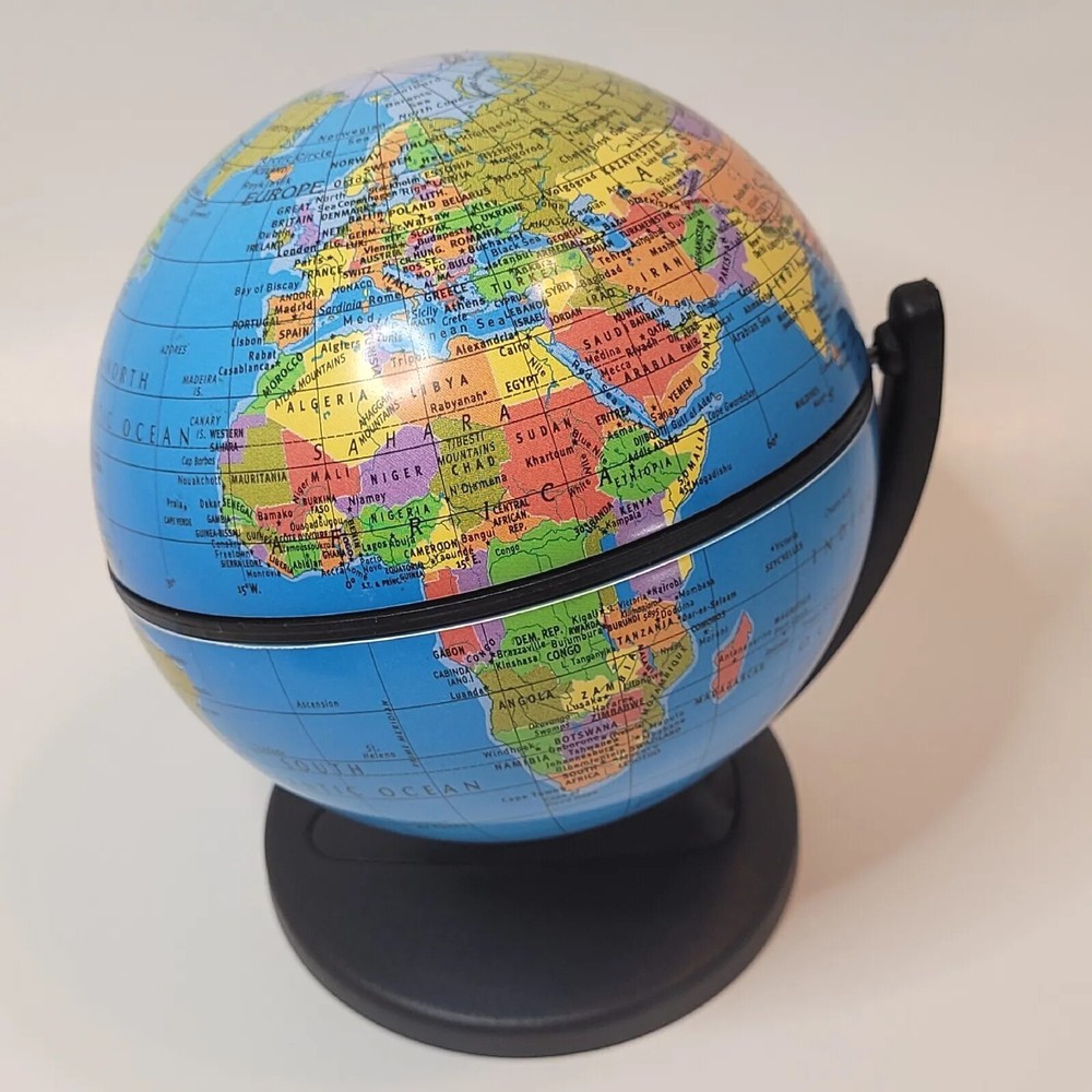Replogle Desktop Mini Spinning Globe Dual Direction 2001 Desk Accessory 5.5"