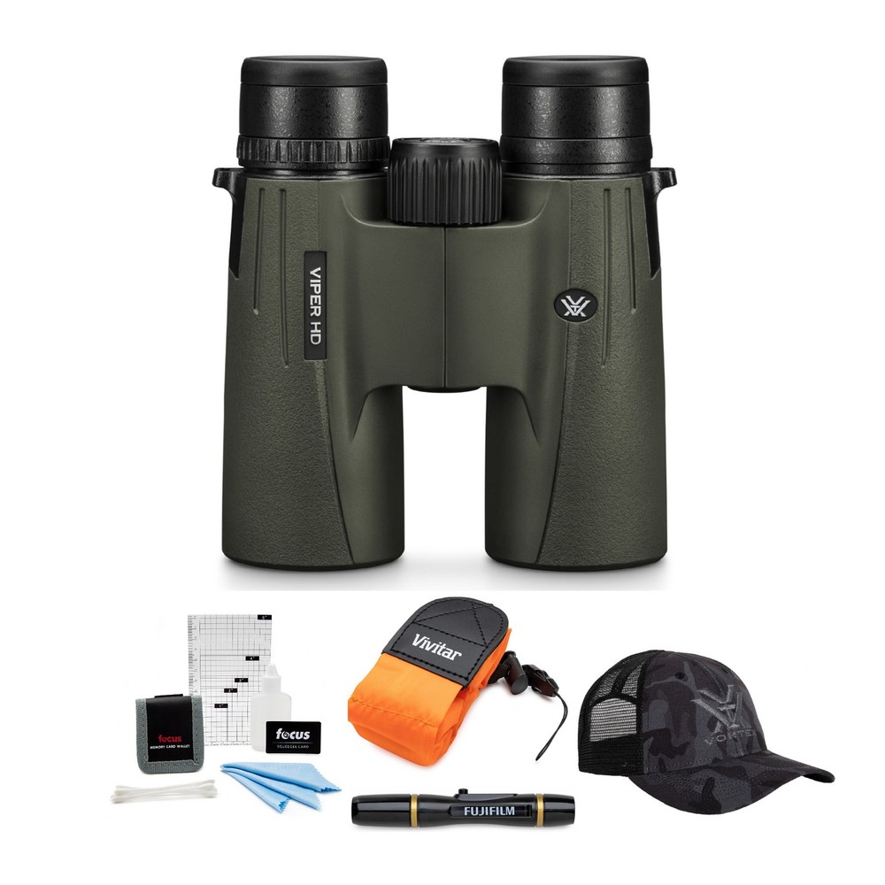 Vortex 10x42 Viper HD Binocular with Foam Float Strap and Accessory Kit