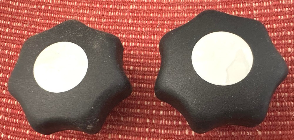 Knobs Black KIPP Hand Knob (Pair) White Center 5/16-18 thread-Open Box