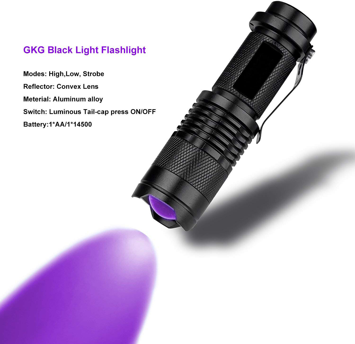 2Pcs UV Ultraviolet Flashlight Black Light 395nm 365nm Detector Urine Pet Stains
