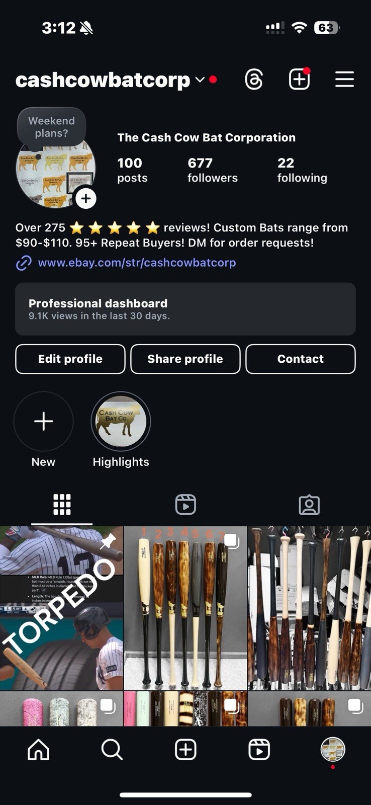 Hybrid Handle Maple Wood Baseball Bat 33in 30.5oz. Full Tapered Flame Treated