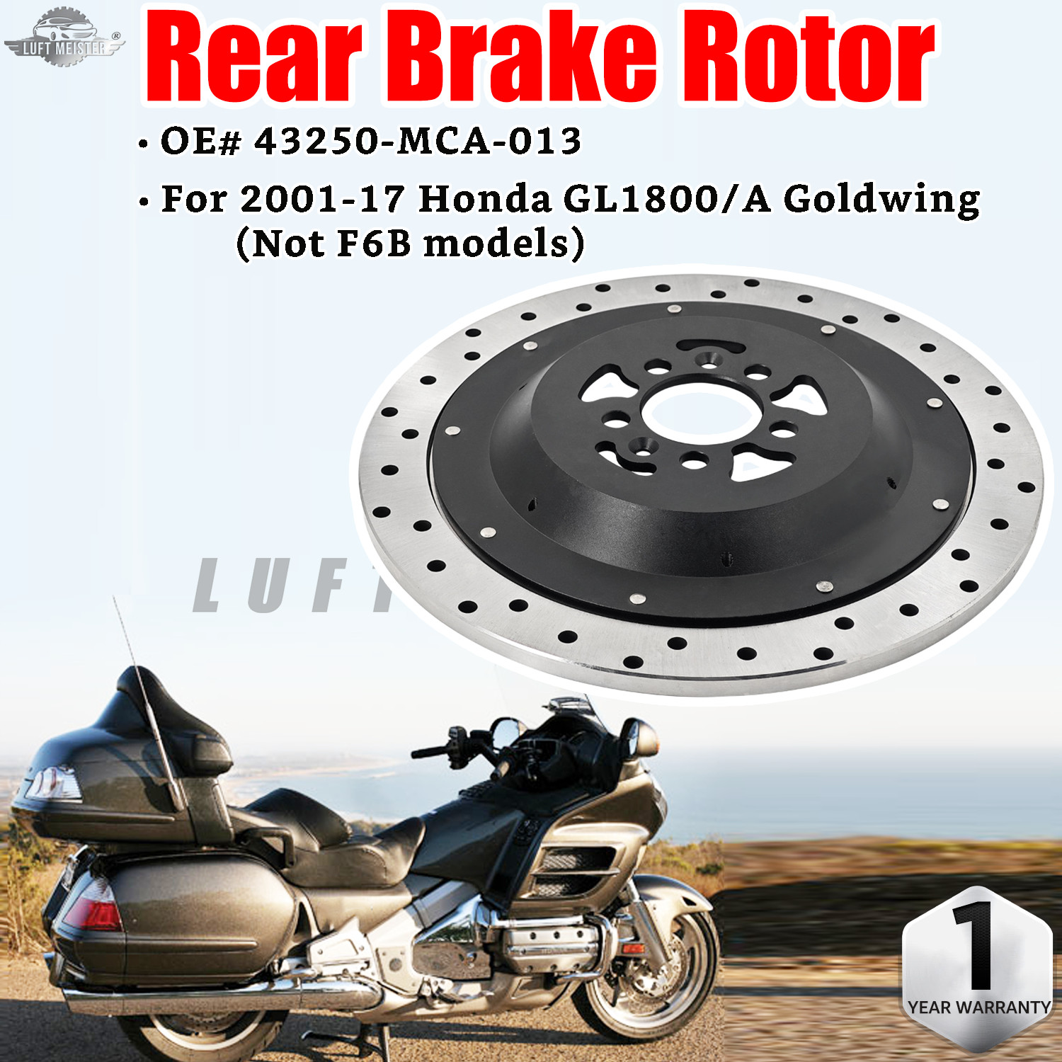 New Rear Brake Rotor For 2001-2017 Honda GOLDWING 1800 GL1800 Brake Rotor Disc