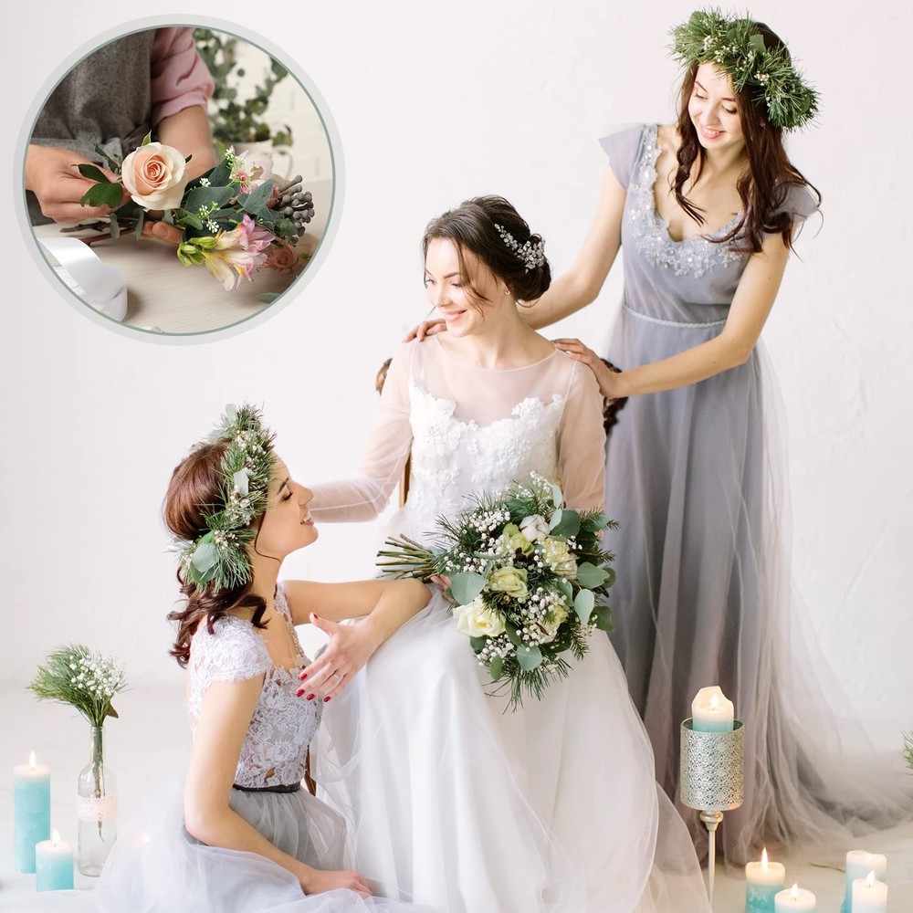 Janinka 100 Pcs Artificial Greenery Eucalyptus Stem Artificial Mixed Eucalypt...