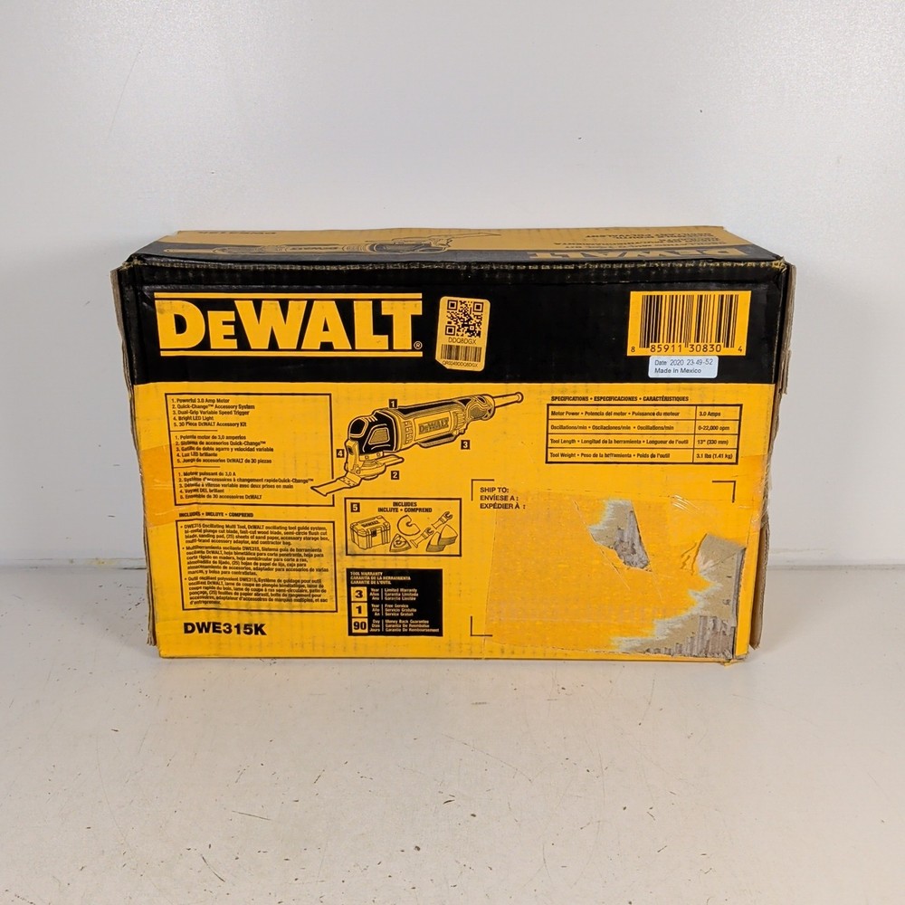 DEWALT DWE315K Oscillating Multi-Tool Kit 3-Amp Variable Speed Corded Power Tool