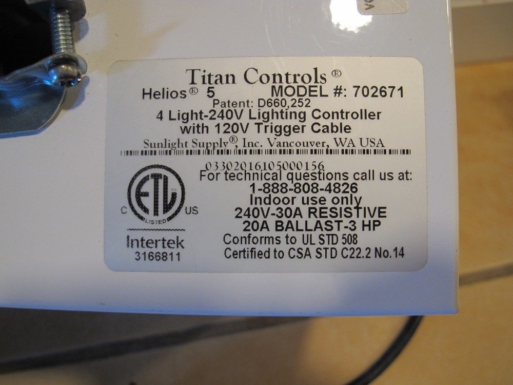 Titan Controls Helios 5 / 4 Light Controller Model# 702671