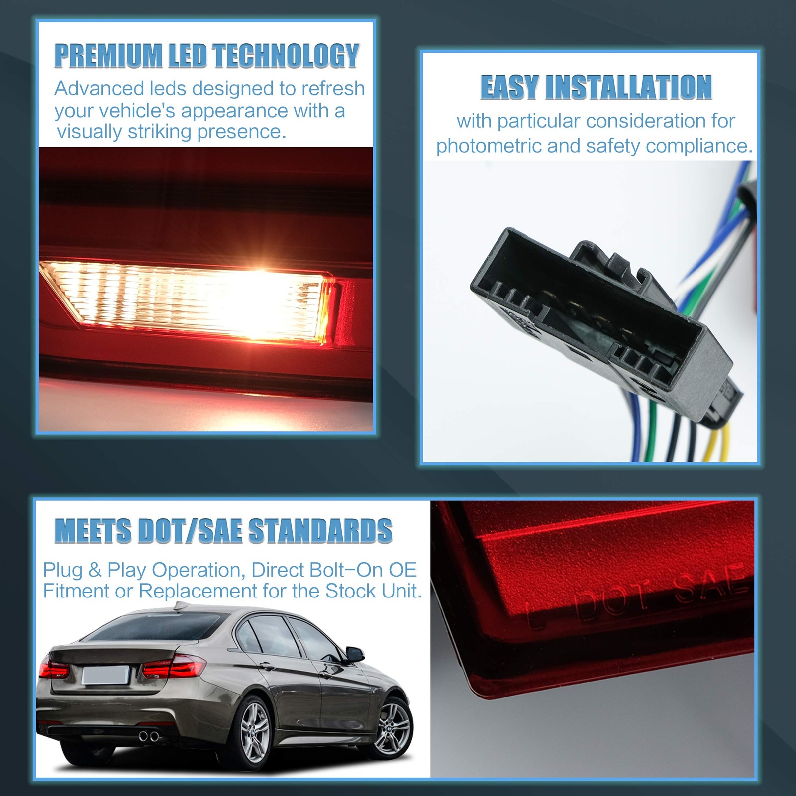 Tail lights Assembly for BMW 3 Series F30 F35 F80 320i 328i 328D Sedan 6th Gen