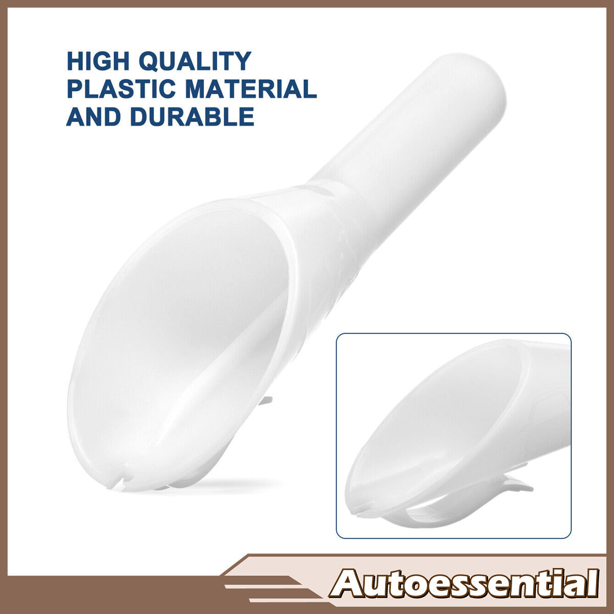 White Capless Fuel Funnel Gas Filler Spout For 09-20 Ford Lincoln 8U5Z-17B068-B