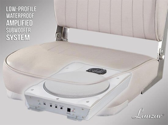 New Lanzar AQTB8 - 8'' 1000 Watts Low-Profile Super Slim Active Amplified Marine