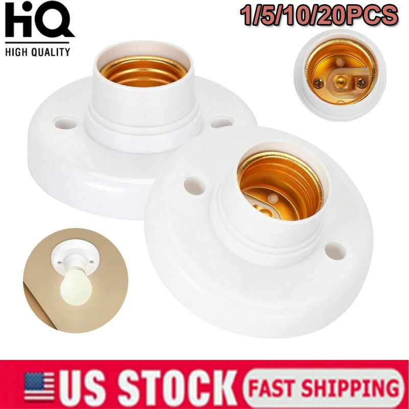 Light Bulb Pendant Lamp Holder E27 Screw Cap Sockets Round Fixing Base Screw Cap