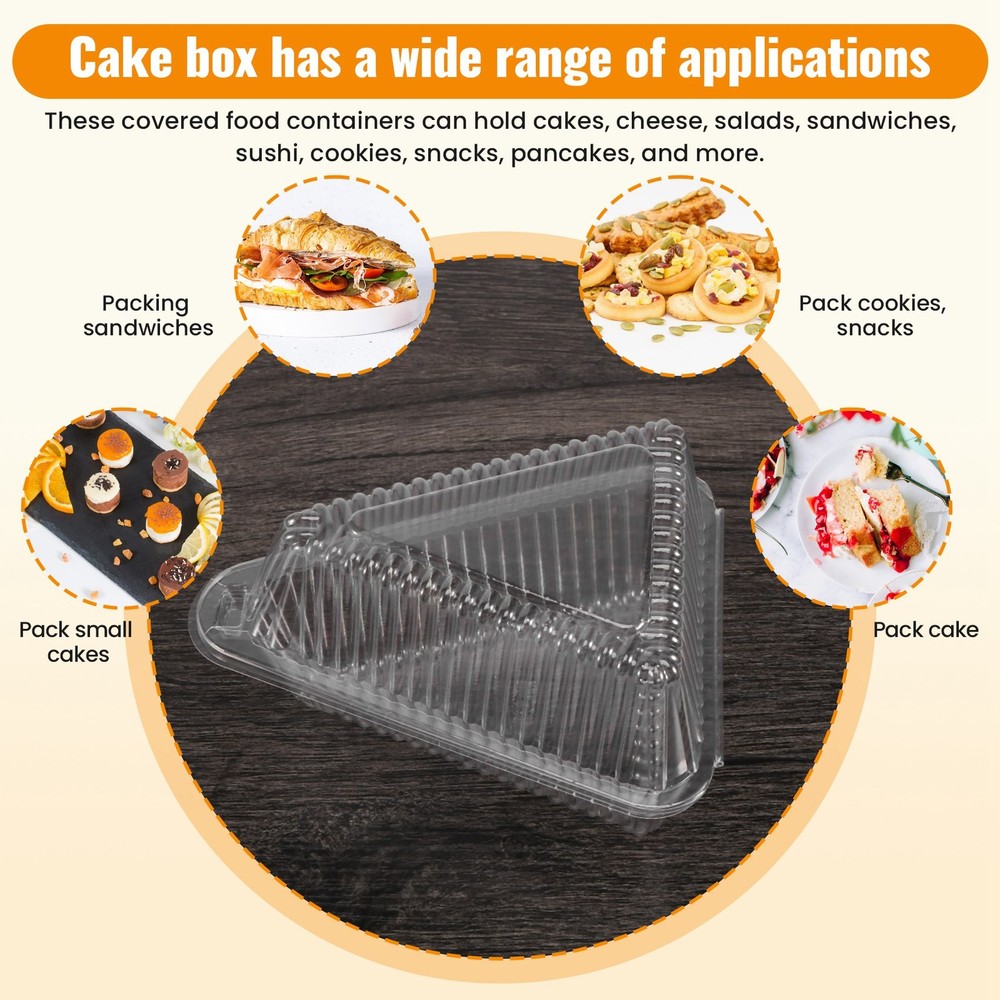 100Pcs Triangle Cheesecake Boxes Cake Box Triangle Pie Holders Cake6649