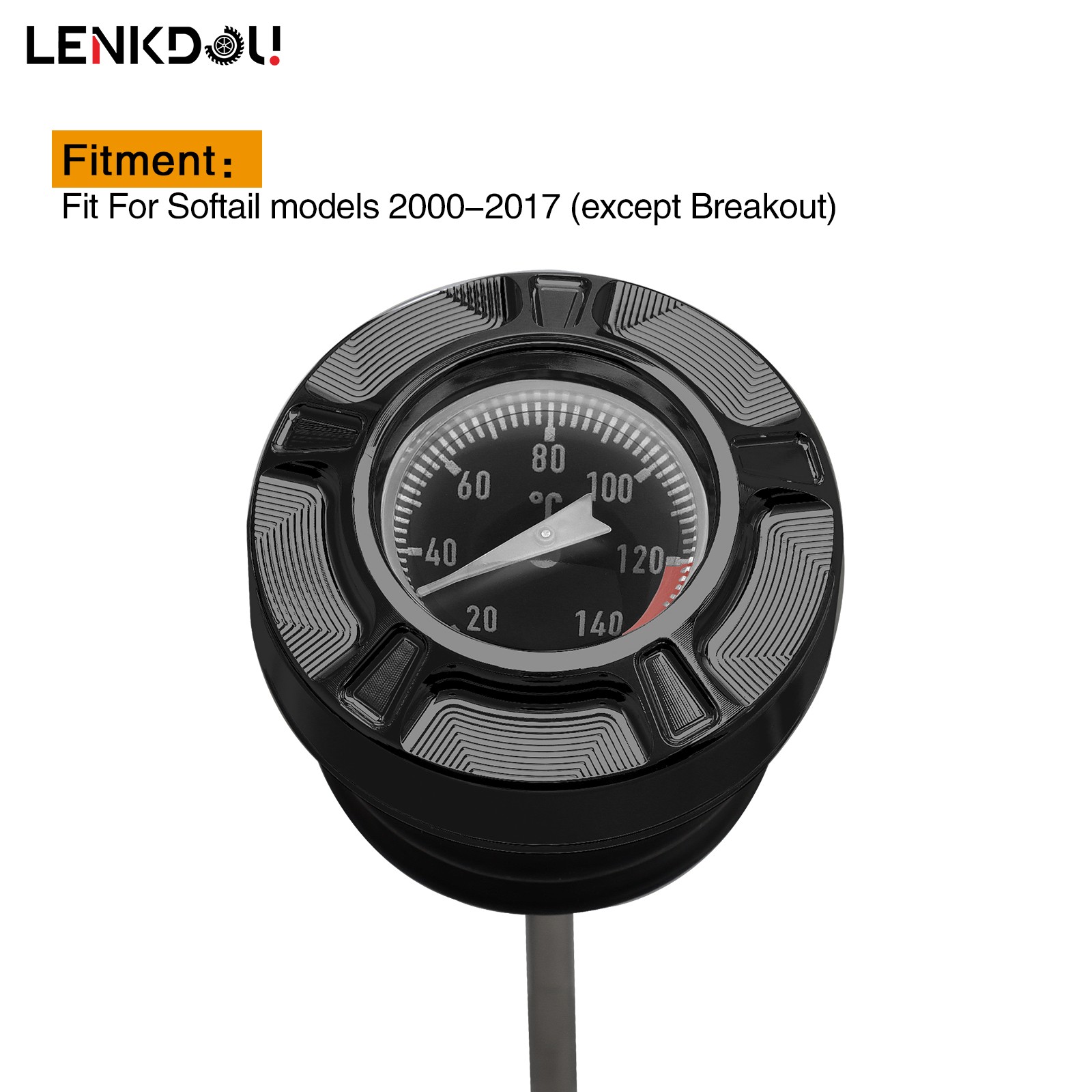 Black Oil Temperature Dipstick For Harley 2000-17 Softail Twin Cam Fat Boy FLST