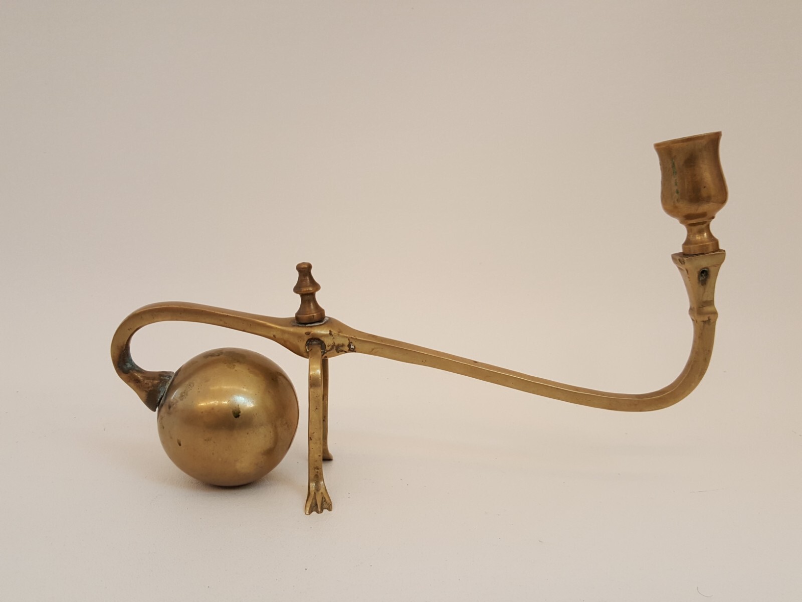 Antique brass cantilever candle holder for piano etc