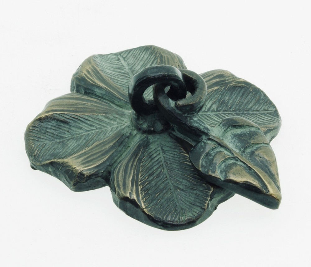Shidoni Tesuque New Mexico Foundry Bronze 4 Leaf Draw Pull Handmade Crick