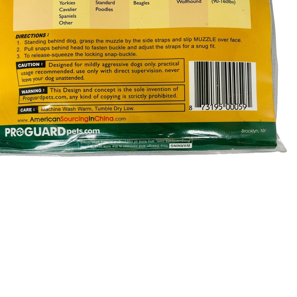 Softie Dog Muzzle Large ProGuard Light Weight Snap Buckle Adjustable Strap Green