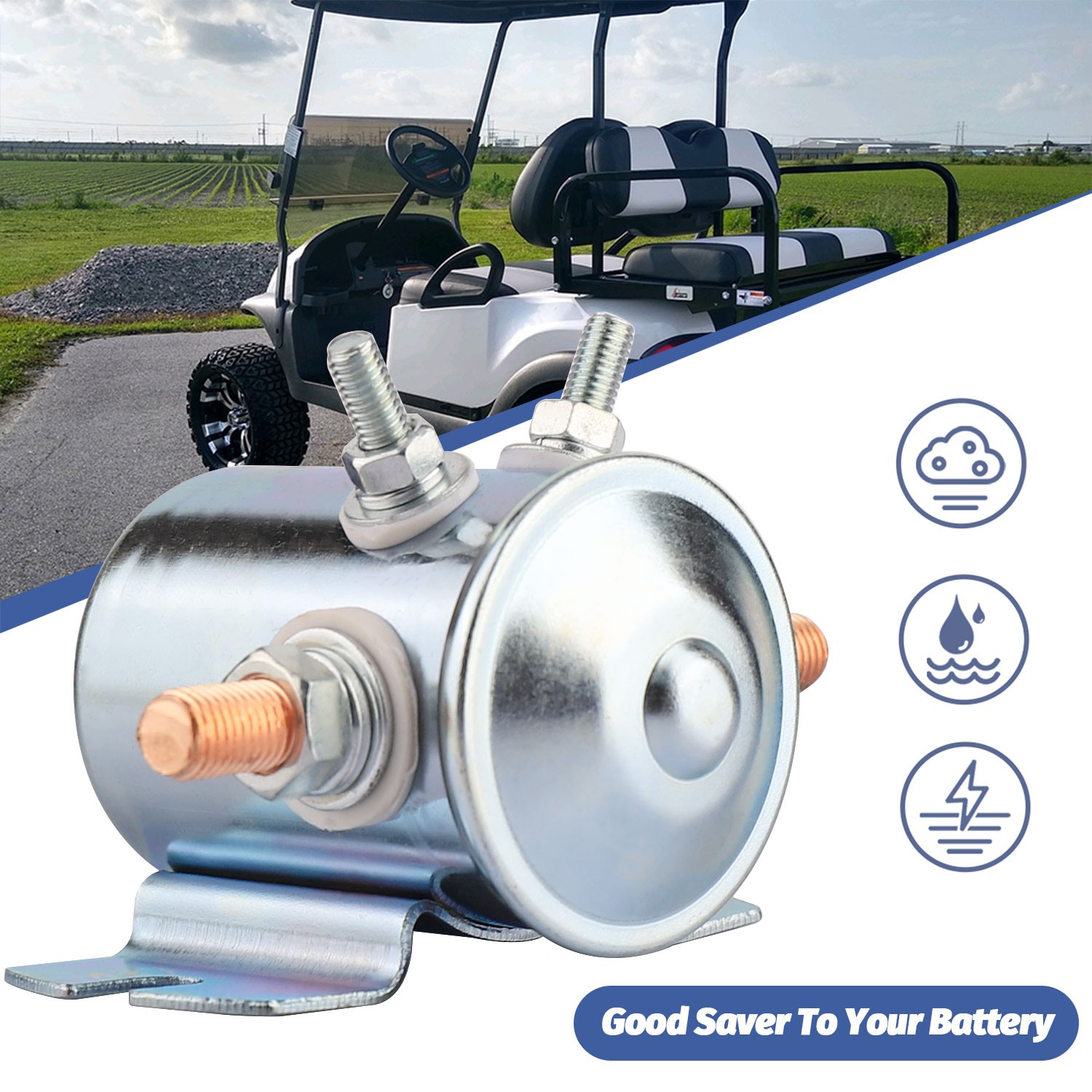 300A 12V Continuous Duty Solenoid Relay Fit For Golf Carts Winch Marine