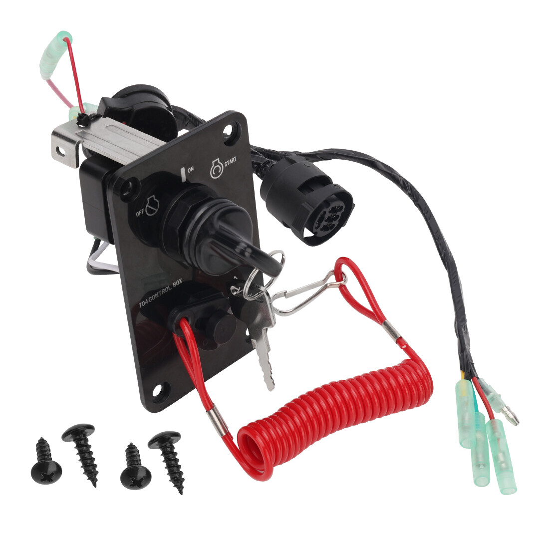 NEW Outboard Single Engine Key Switch Assembly Panel For Yamaha 704-82570-12-00