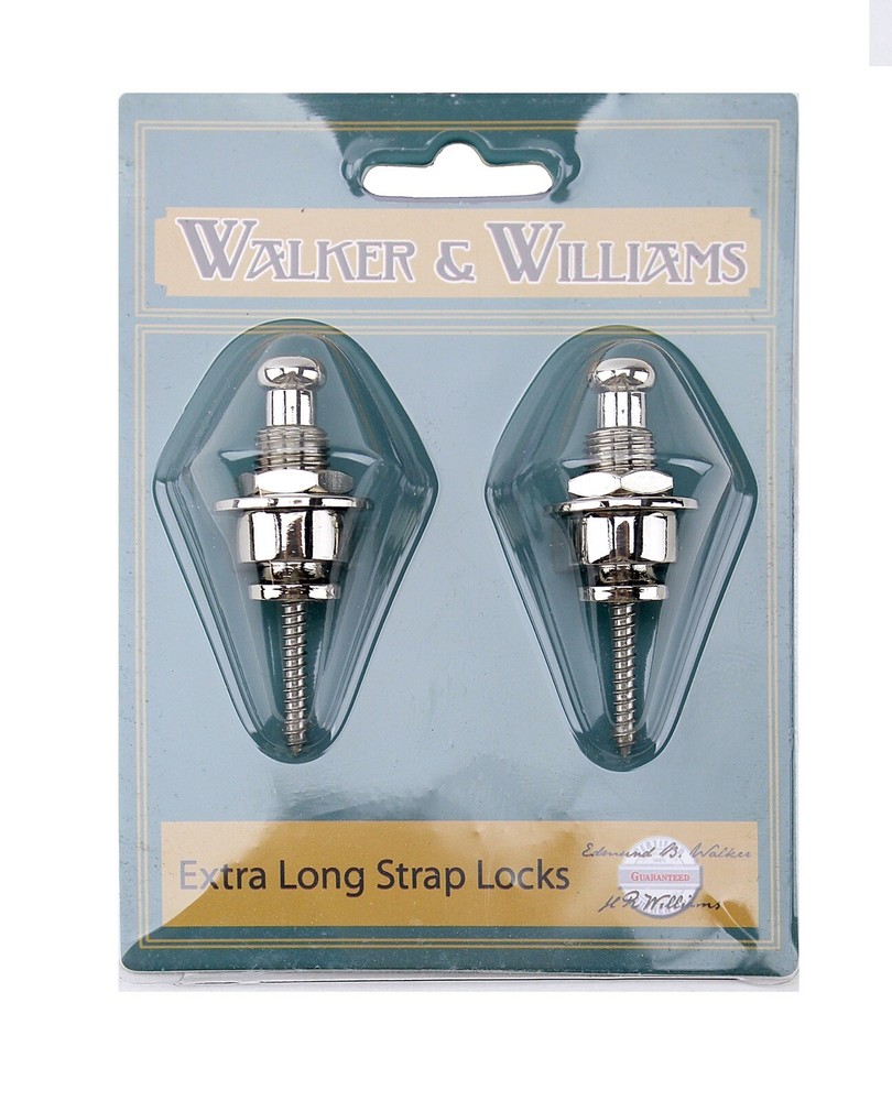 Walker & Williams XSL Extra Long Deep Barrel Chrome Strap Locks For Thick Straps