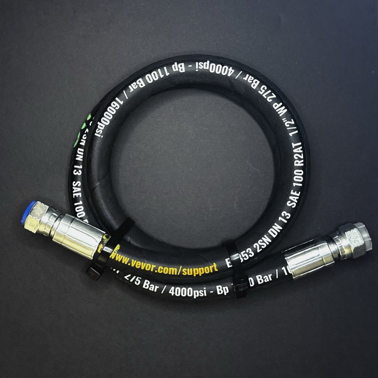 1/2" Hydraulic Hose Assembly with 2- Female JIC 37° Swivel Ends, #8 JIC (3/4-16)